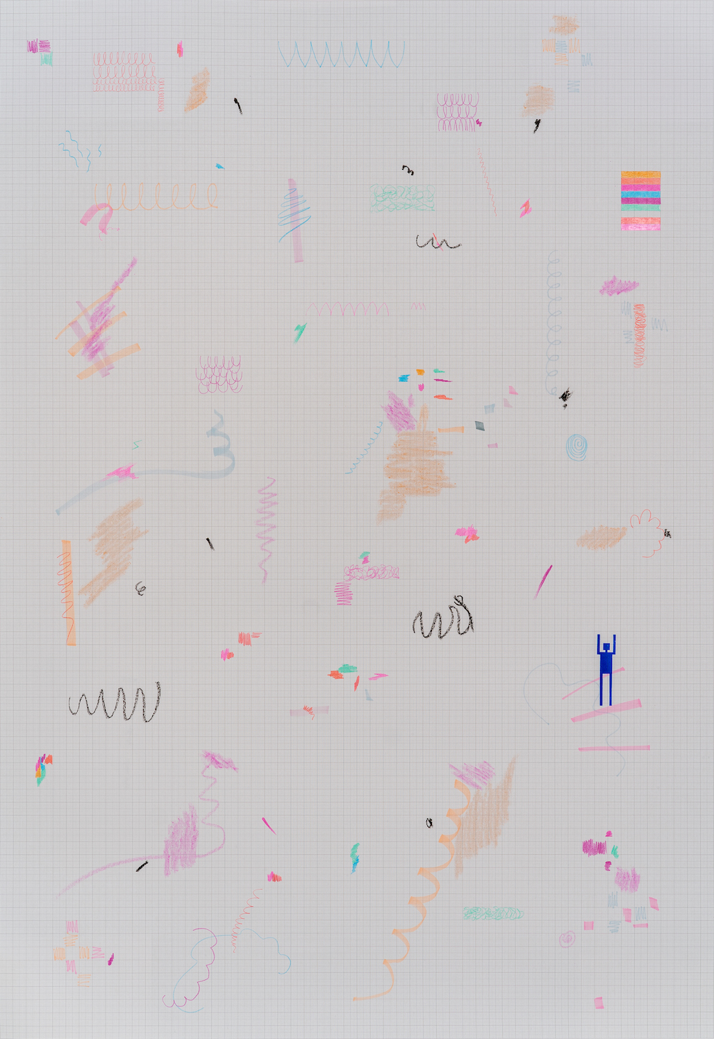 Koyal Raheja, pencil drawing on graph paper, contemporary